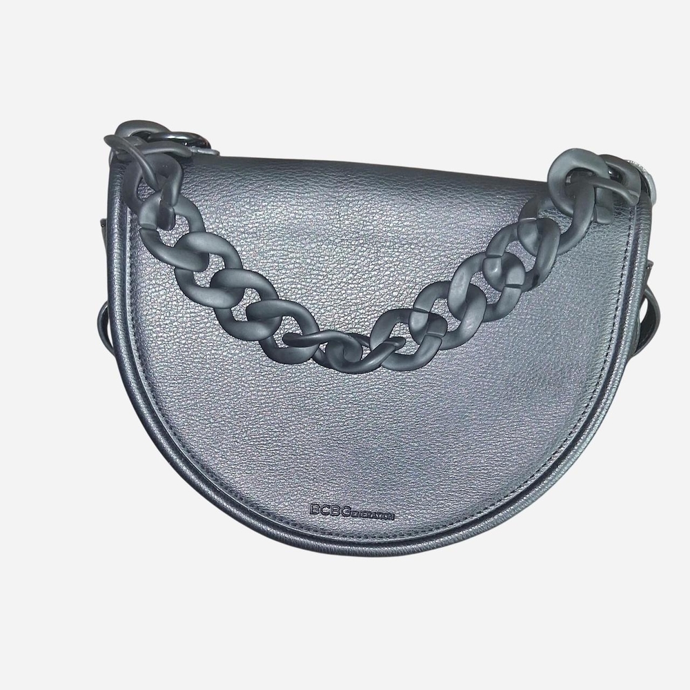 BCBGeneration Shimmering Silver Crossbody Bag